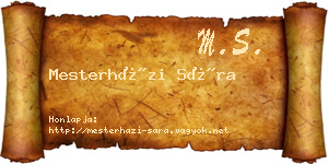 Mesterházi Sára névjegykártya